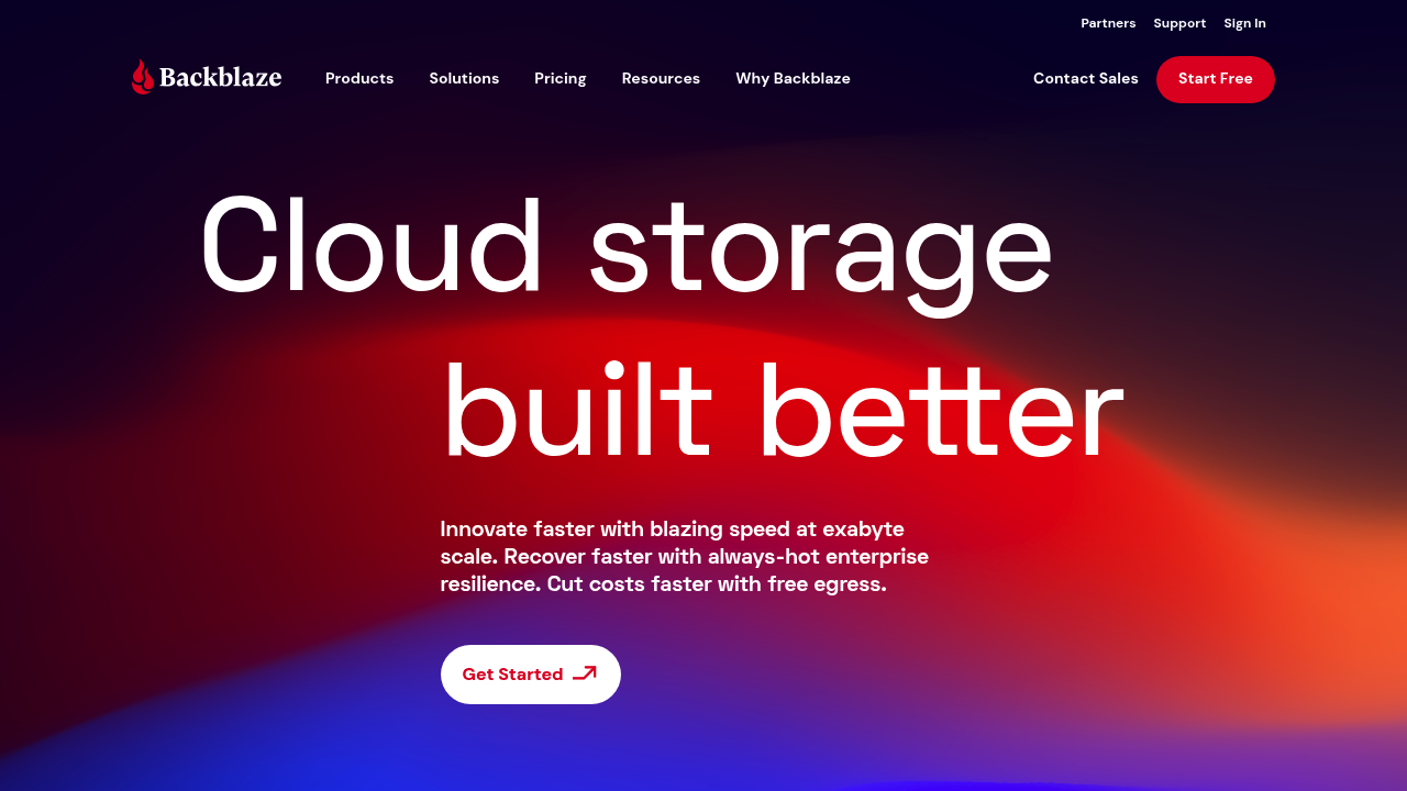 A screenshot of Backblaze