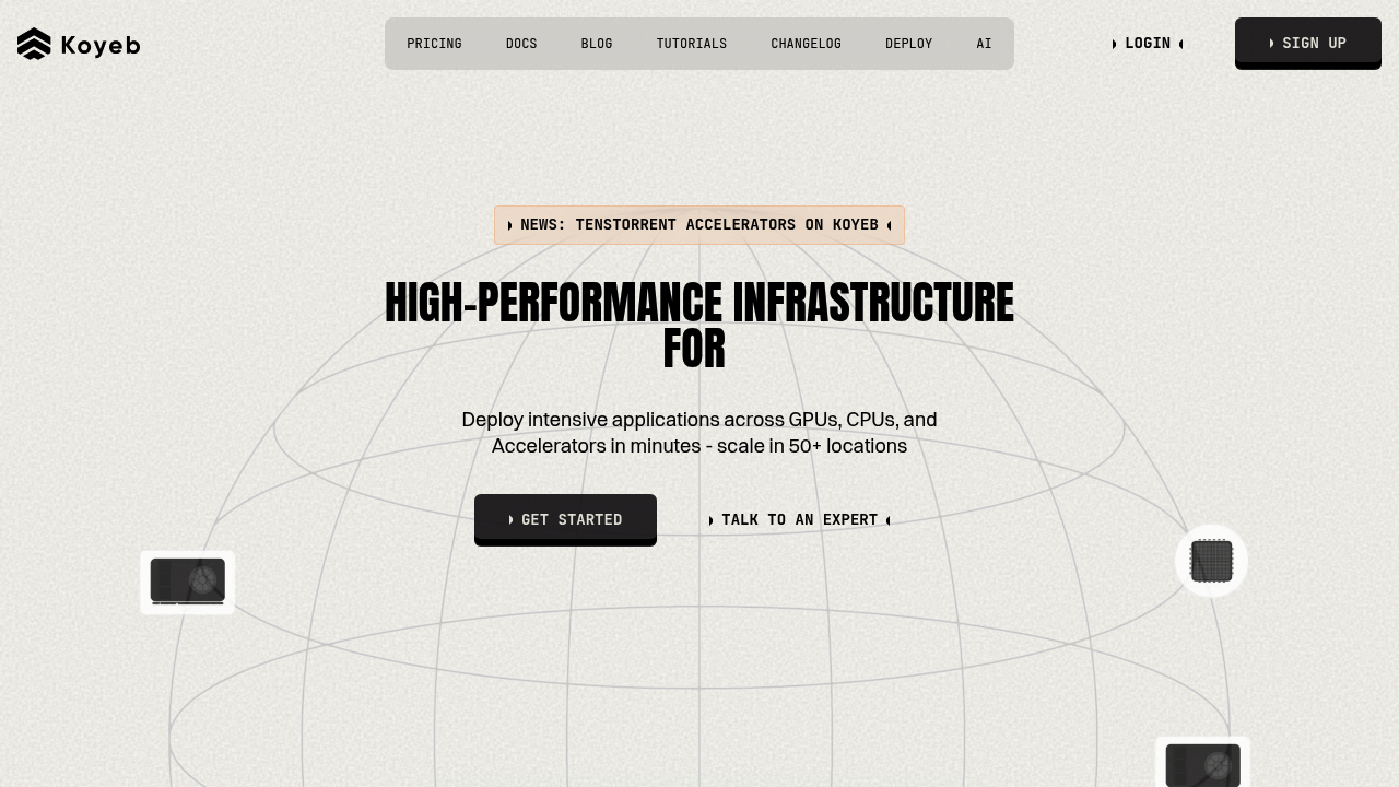 A screenshot of Koyeb