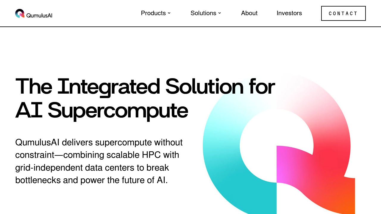 A screenshot of QumulusAI