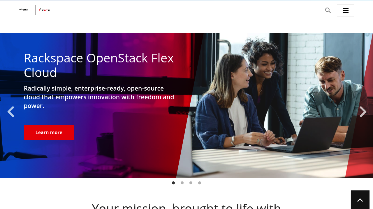 A screenshot of Rackspace