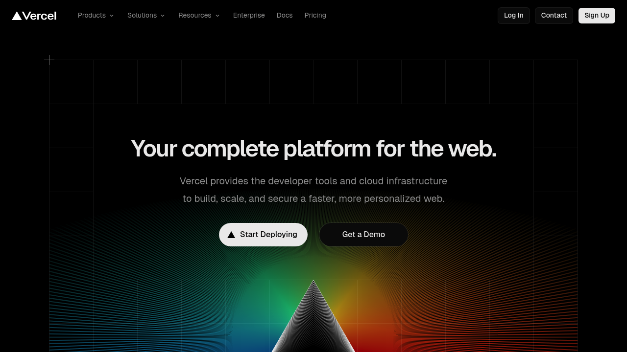 A screenshot of Vercel